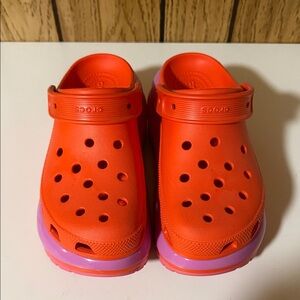 CROCS Mega Crush Vibrant Orange and Purple Water Shoes